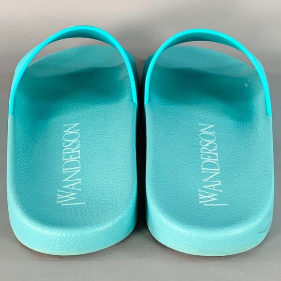 J.W.ANDERSON Size 9 Blue Green Anchor Logo Acetate Pool Slide Sandals main image 4
